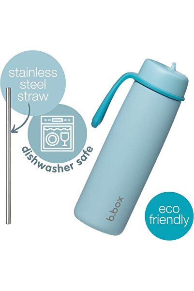 b.box Triple Insulated 23oz Water Bottle with Stainless Steel Straw