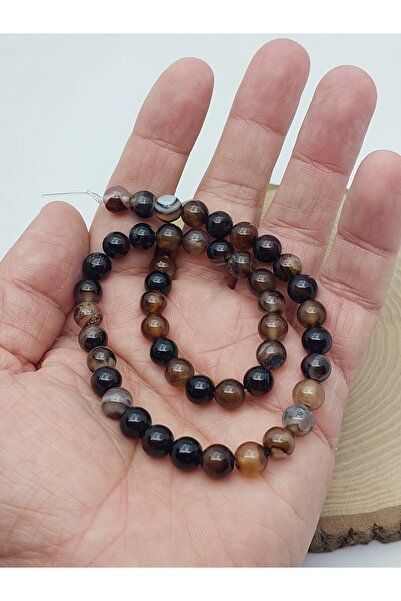 Yasamtohumu Agate Stone Dizi 8mm – Material pentru bijuterii cu mărgele natur...
