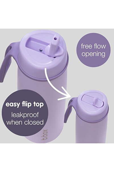 b.box Triple Insulated 23oz Water Bottle w/ Stainless Steel Straw (Lilac Love)