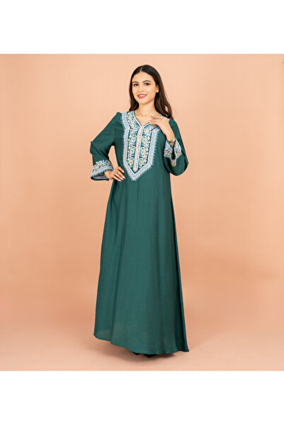 IKKXA Classic Solid Embroidery Front and Sleeves Jalabiya