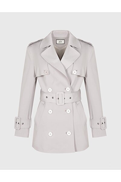 İLVİ Lensa Gray Women's Trench Coat