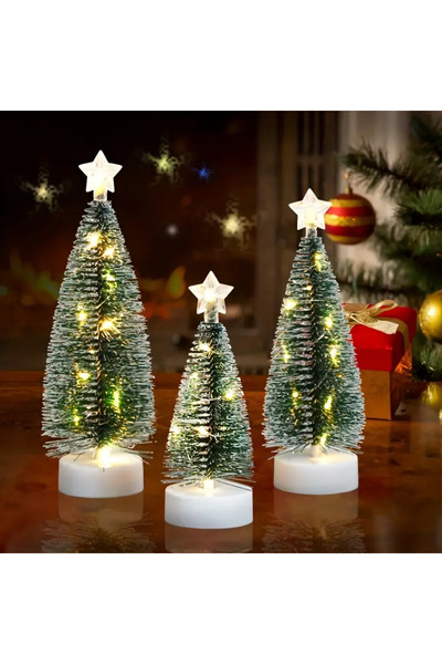 Genel Markalar 3 Adet Önceden Dekore Edilmiş LED Yapay Noel Ağacı Seti (Büyük...