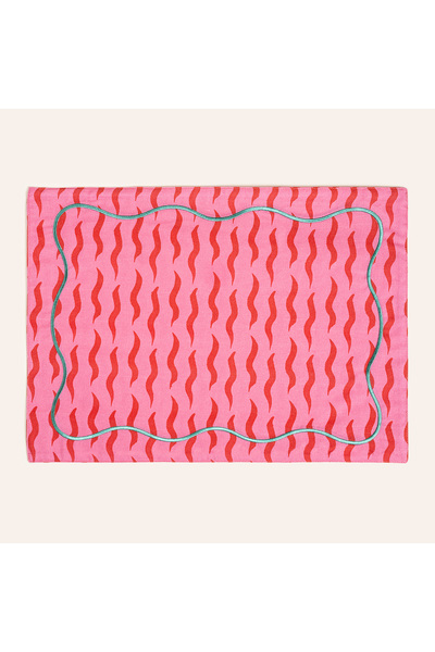 Zsa Zsa Zsu Nilüfer Dijital Baskılı Nakışlı Pamuk Amerikan Servis 35x50 Cm Pembe