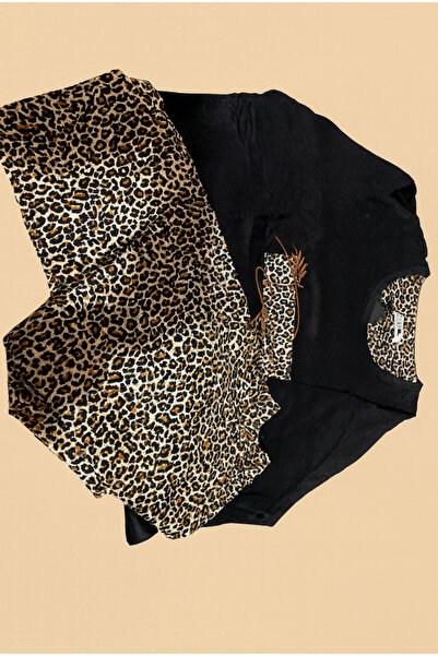 Luna Leopar desenli pijama takımı