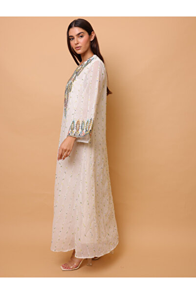 IKKXA Printed Colorful Embroidery Jalabiya