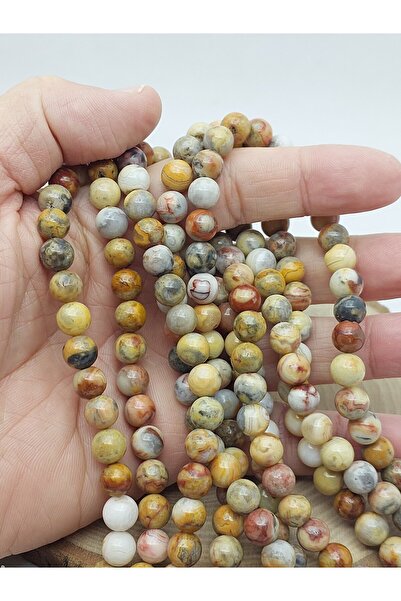 Yasamtohumu Agat piatră naturală Dizi 8mm – mărgele pentru design de colier/b...