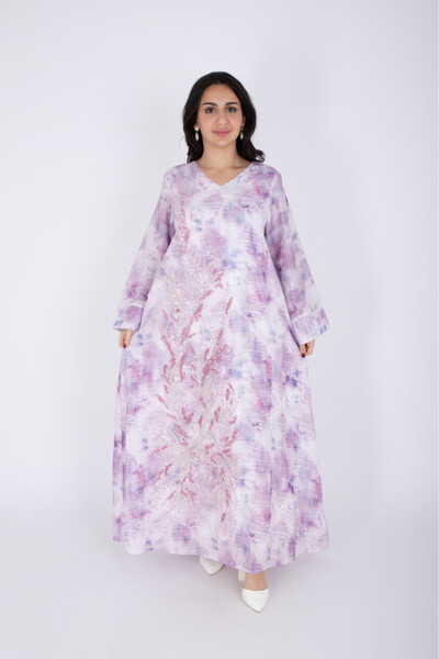 IKKXA Delicate Design Crystal Embroidery Jalabiya