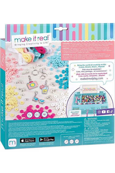 Make It Real 2901317 Heishi Bead Jewellery Set, DIY Bracelets, Creative Kit for Children, Multi-Colo