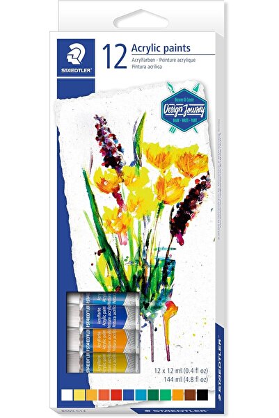 Staedtler 8500 C12 Karat Acrylic Paint Tube - Multi-Colour (Pack of 12)