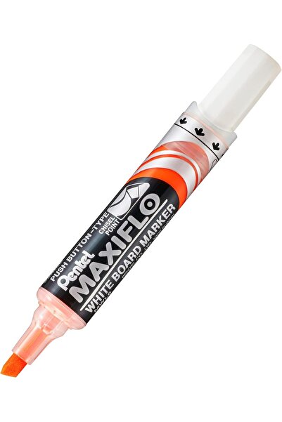 Pentel Maxiflo Green Label Whiteboard Marker Chisel Tip - Orange (12 Pack)