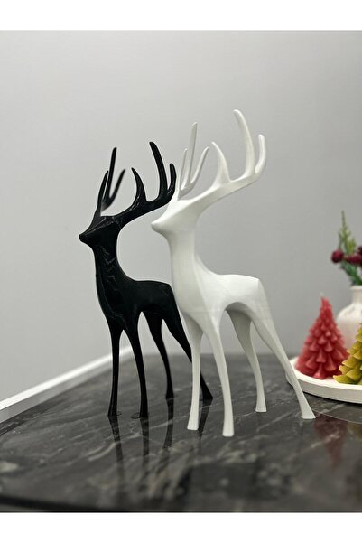 3D تمثال غزال زخرفي عصري (مجموعة من قطعتين)