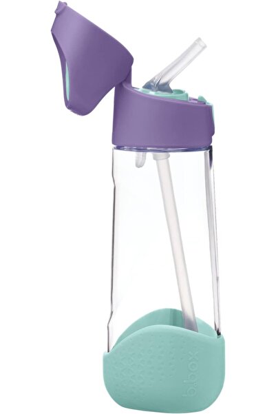 b.box Large Kids Water Bottle with Straw Top and Flip Top Lid, Durable Plastic Drink Bottle, 20oz, L