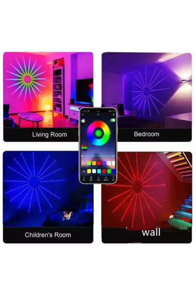 TrendyLux Smart RGB LED Firework Lights – App Control & Remote Control, 210 LEDs, Ambient Decor
