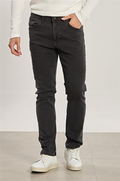 BARRELS AND OIL Men's regular fit jean bolero pants - smoke