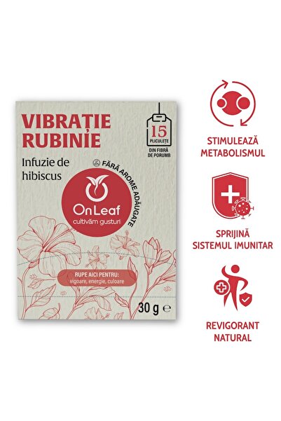 On Leaf Hibiscus Tea, 15 Tea Bags, 30 g