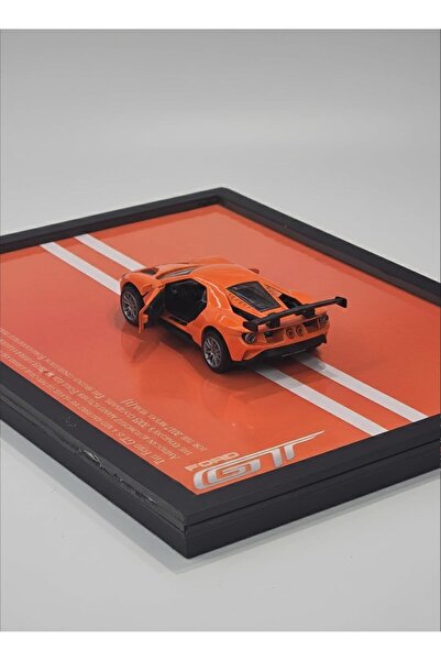 Aspire Books Ford GT Die-Cast Model Car with 3D Display Frame - Orange & Black