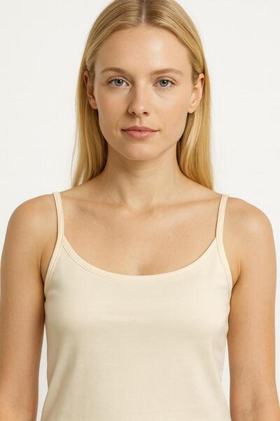 Jewia قميص داخلي قطني ليكرا بحمالات 434 إيكرو