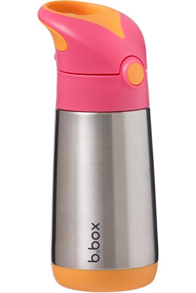 b.box Insulated Drink Bottle 12oz Double Wall Stainless Steel - Strawberry Shake (Pink)