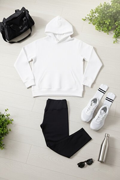 SVART WEAR Тайц-худі Комбінезон Жіночий Чорний Стягуючий легінси + Оверсайз худі Комплект