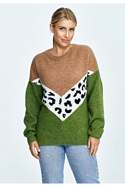 Figl Pulover supradimensionat cu model pentru femei - multicolor M905, mărime...