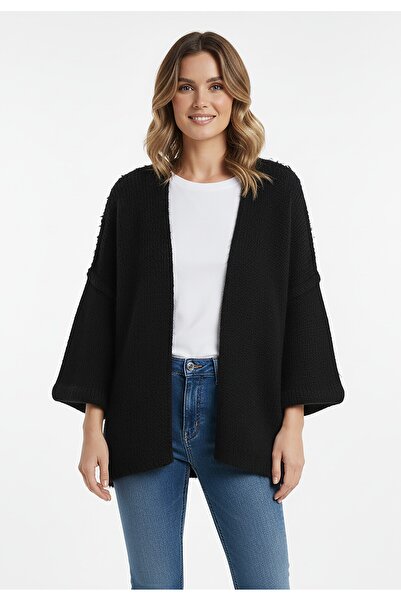 Figl Women's lightweight and long cardigan - Black sweater cardigan M1264 size XL