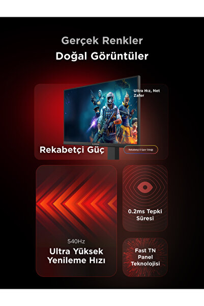 Rampage ZENITH ZN24TN540 24.1 TN 0,2ms 540Hz Adaptive Sync HDR400 PC Flat Oyuncu Monitörü