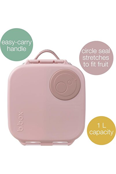 b.box Mini Lunch Box, Kids Bento Box, 2 Leak-Proof Compartments, BPA Free, 1L (Blush Crush)