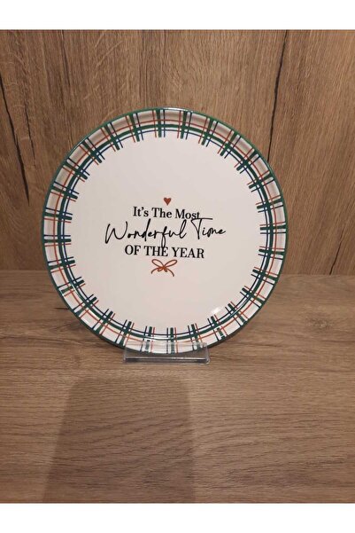 Keramika New Year Cake Plate 20 cm 6 Pieces Pine Tree / New Year / New Year's Eve / New Year Themed