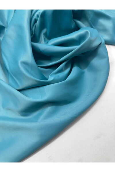 ipekkumaş تنورة فضفاضة من الساتان باللون الأزرق البترولي قماش قابل للتمدد تُباع منتجنا بالقطعة الواحدة، 1 متر