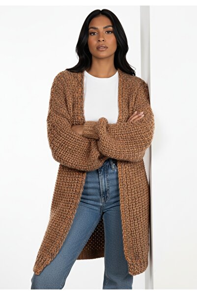 Figl Chunky knit cardigan - Wrap cardigan - Orange sweater M1277 size M