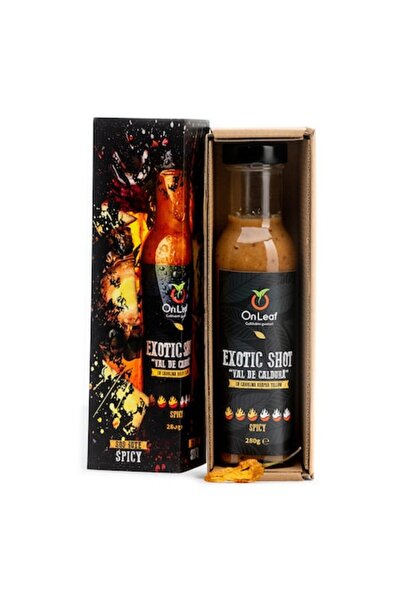 On Leaf Exotic Shot Spicy Hot Sauce, Heat 3/6, with Carolina Reaper, On Leaf, 280 g