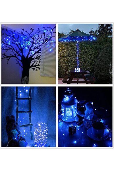 Brokoli Home Ev Balkon Ve Parti İçin 3 Metre Pilli Mavi Renk Peri Led Yılbaşı...