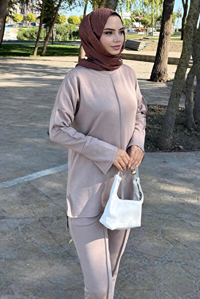 benguen Double Suit with Stitching Detail Z5689 Beige