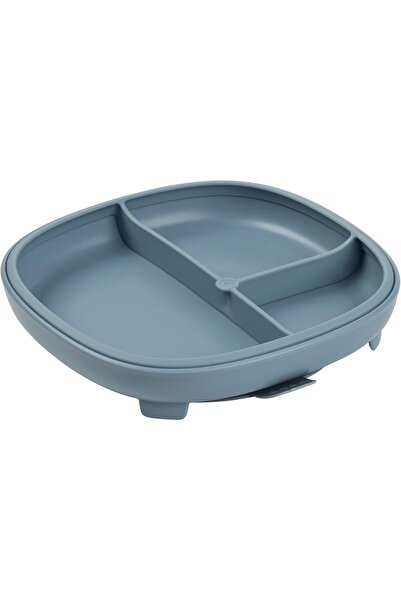 b.box 2-in-1 Suction Plate (Ocean) – Removable Divider, Strong Suction, Dishwasher Safe