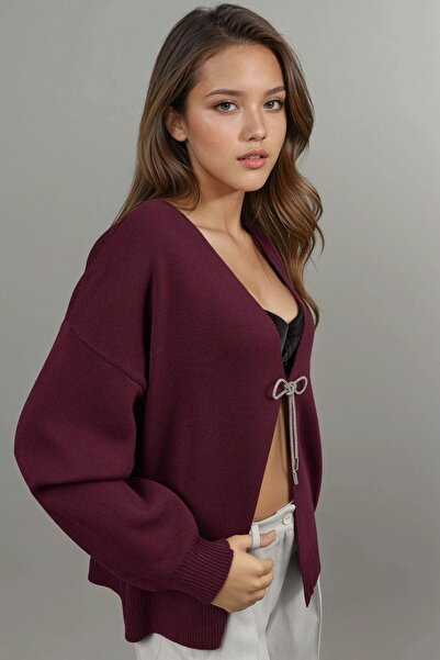 Hiccup Bow Detailed V-Neck Knitwear Cardigan