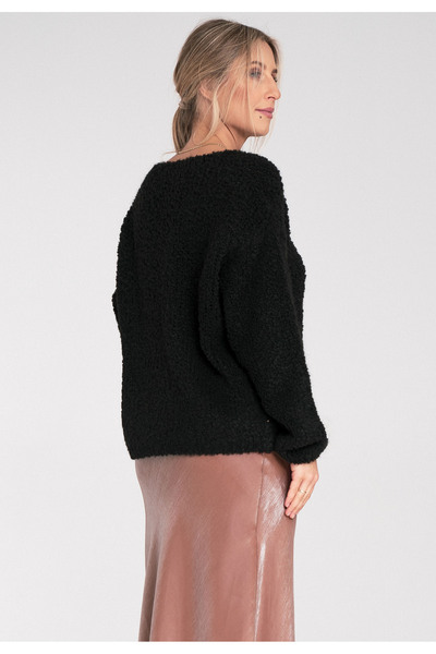 Figl Bouclé sweater - Bouclé sweater - Alpaca sweater - Black M1108 universal size