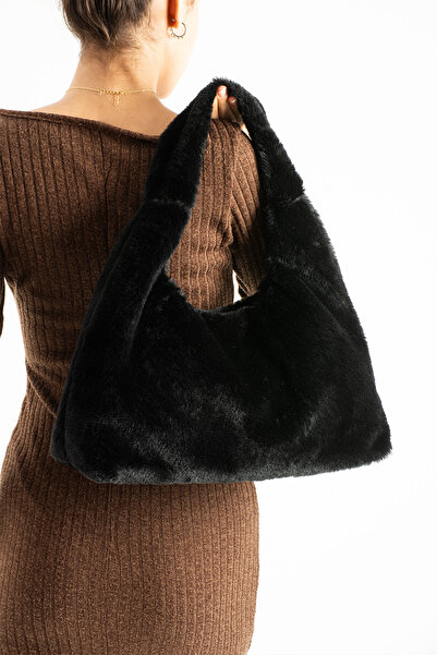 Adox Çanta حقيبة يد وكتف نسائية سوداء من القطيفة موديل جوليانز