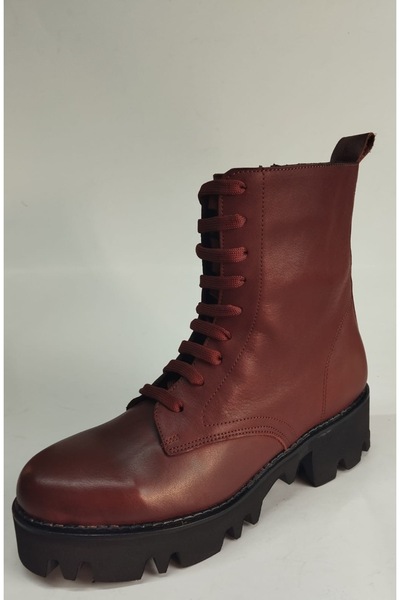 Lucciola Women's Genuine Leather Lace-Up and Zippered Eva Sole Tan Boots