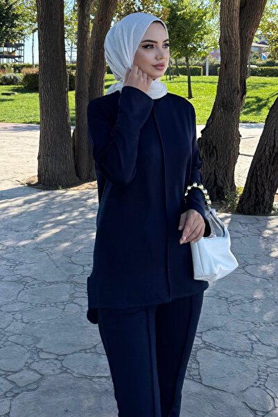 benguen Double Suit with Stitching Detail Z5689 Navy Blue