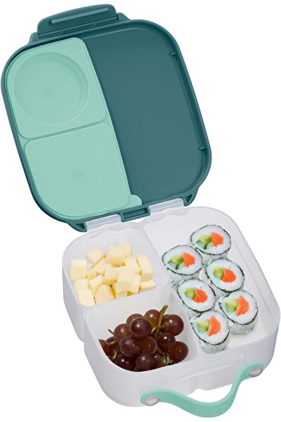 b.box Mini Lunch Box for Toddlers & Kids, 2 Leak-Proof Compartments, BPA Free (Emerald Forest, 1L)