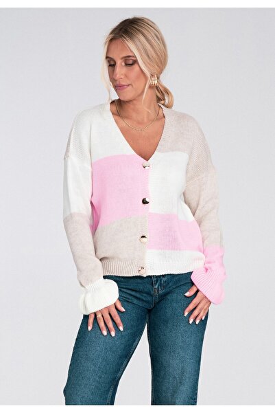 Figl Warm cardigan for women - Short cardigan for women - Beige cardigan M124...