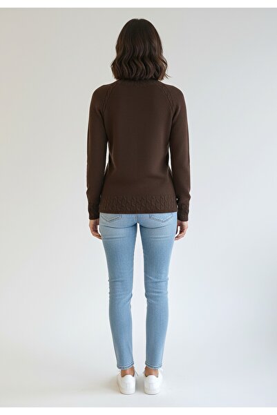 Figl High-neck sweater - Women's brown sweater M1269 size M