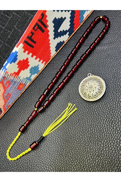 sitre Çoklu İpli Sistem Püskül Ateş Kehribar Tesbih