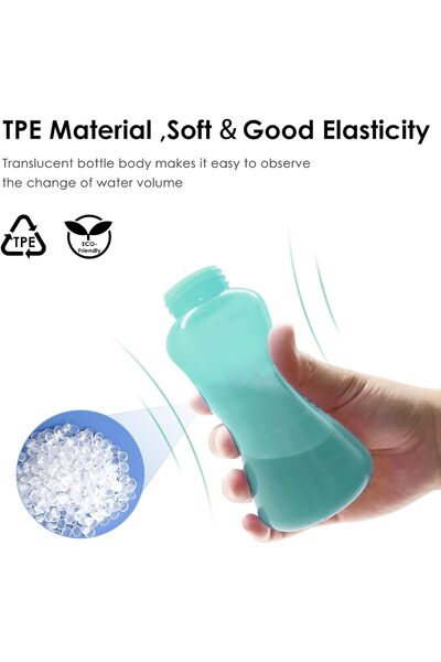 TPE Mini Peri Bottle, 350ml Portable Travel Bidet with Carry Bag, Material(Green)