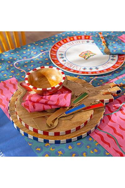 Zsa Zsa Zsu Nohar Mango Ağacı Sunum Tahtası 39x32x1 Cm Mavi