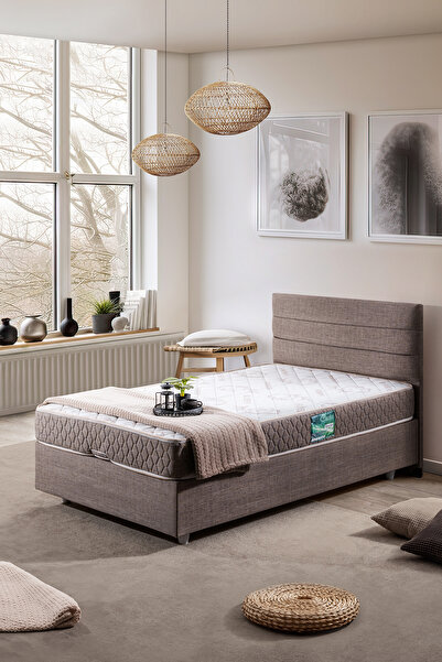 Setay Sofia Tek Kişilik Baza Başlık Comfort Yatak Seti Kahverengi