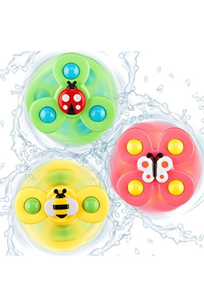 Arabest 3 pieces of suction cup rotating toys, suitable for sensory toys for children aged 12-18 months