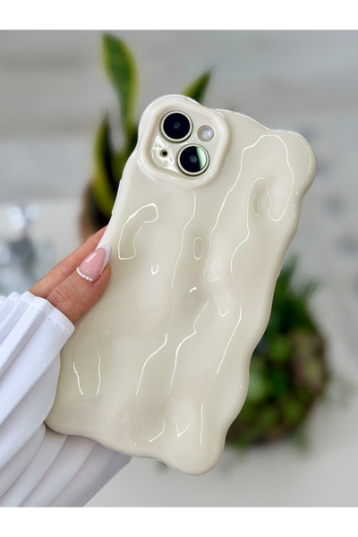 Go Aksesuar حافظة سيليكون مرنة متوافقة مع آيفون 15 بتصميم فقاعات ثلاثية الأبع...