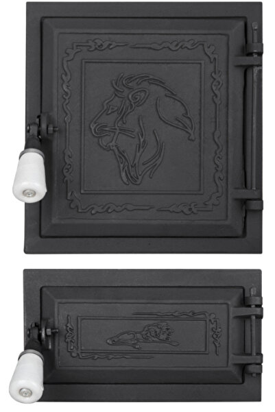 Evotools Ușă Sobă + Cenușar LEU - 215x235 + 215x100 mm, Prindere cu Platbandă