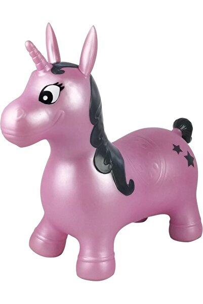 LEXIBOOK Inflatable Unicorn Ride-On with Hand Pump, Pink, BG050UNI